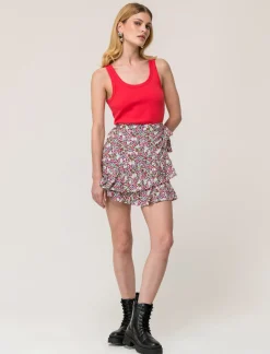 Piazza Italia Gonna in viscosa con rouche al fonfo e pantaloncino interno - var 1 Shop