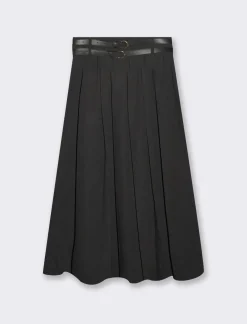 Donna Piazza Italia Gonne<Gonna lunga a pieghe con doppia cintura -