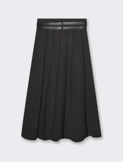 Donna Piazza Italia Gonne<Gonna lunga a pieghe con doppia cintura -