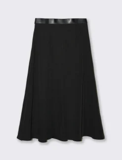 Donna Piazza Italia Gonne<Gonna lunga con cintura - Nero