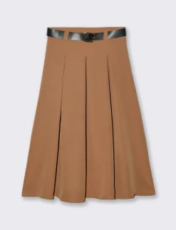 Donna Piazza Italia Gonne<Gonna lunga con cintura - Cammello