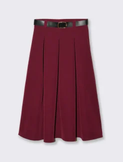 Donna Piazza Italia Gonne<Gonna lunga con cintura - Vinaccia