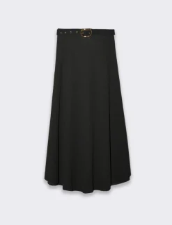 Donna Piazza Italia Gonne<Gonna lunga con elastico in vita sul retro e cintura -