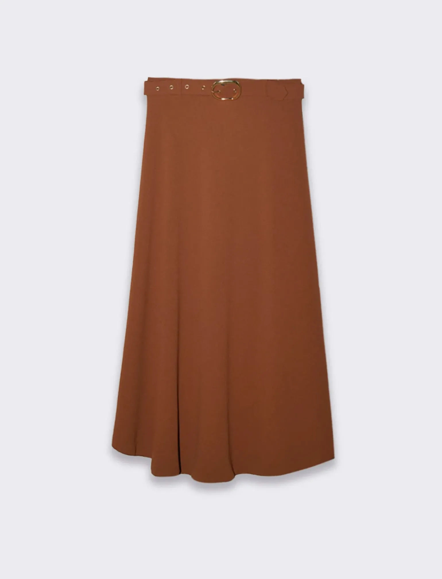 Donna Piazza Italia Gonne<Gonna lunga con elastico in vita sul retro e cintura - bruciato