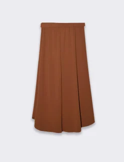 Donna Piazza Italia Gonne<Gonna lunga con elastico in vita sul retro e cintura - bruciato