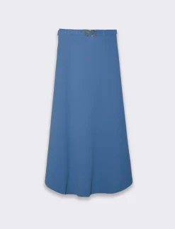 Donna Piazza Italia Gonne<Gonna lunga con elastico in vita sul retro e cintura - Denim