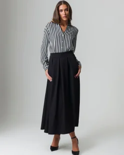 Donna Piazza Italia Donna|Gonne<Gonna lunga con elastico sul retro e tasche a taglio sui fianchi -