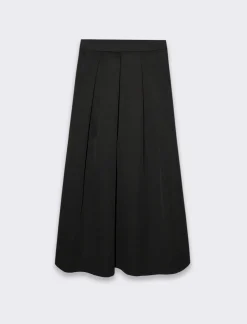 Piazza Italia Gonna lunga con elastico sul retro e tasche a taglio sui fianchi - Nero Cheap