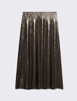 Donna Piazza Italia Gonne<Gonna lunga da donna con elastico in vita - Bronzo