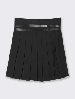 Donna Piazza Italia Gonne<Gonna plisset con cinture - Nero