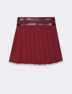 Donna Piazza Italia Gonne<Gonna plisset con cinture - Vinaccia