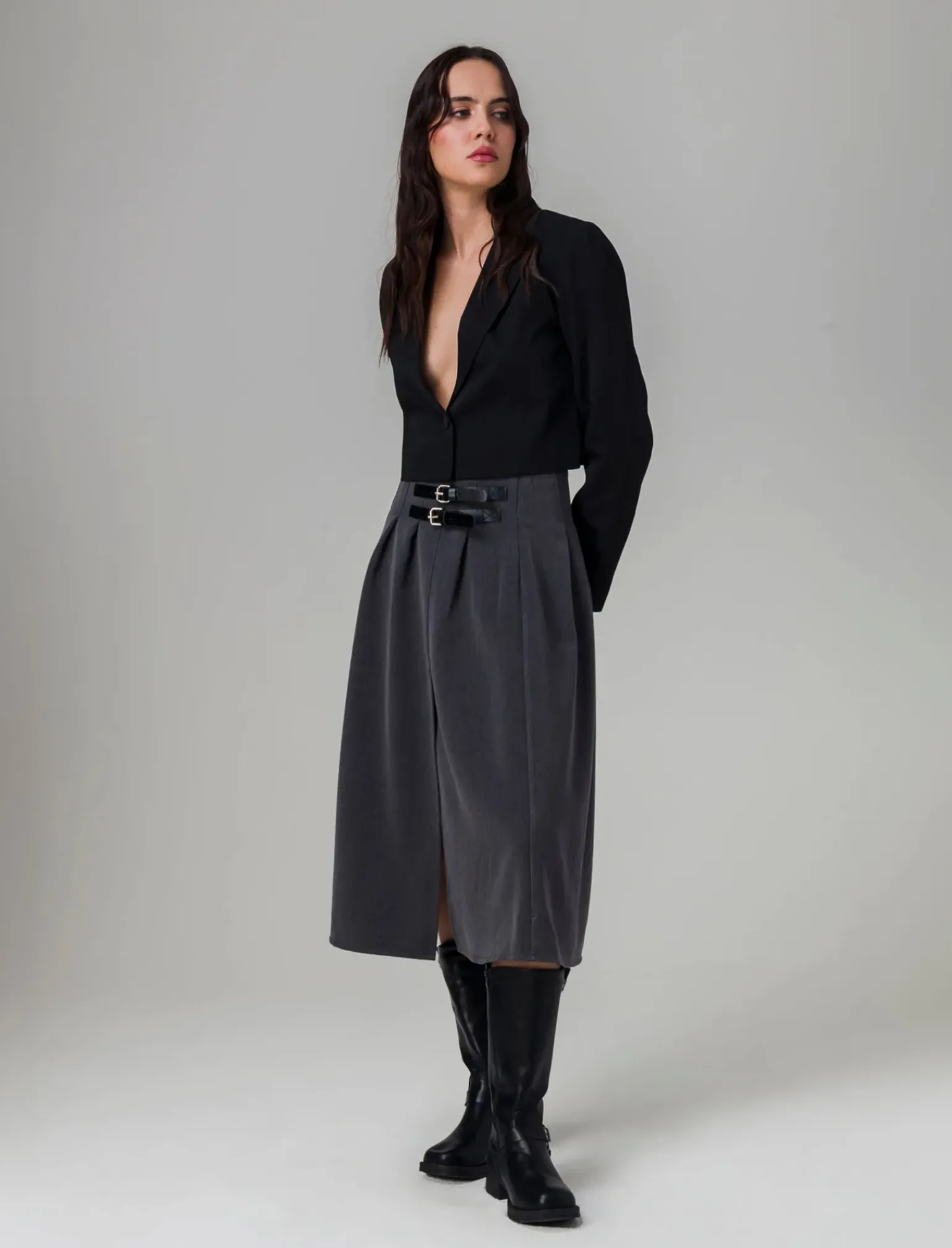 Donna Piazza Italia Gonne<Gonna plisset con cinturini -