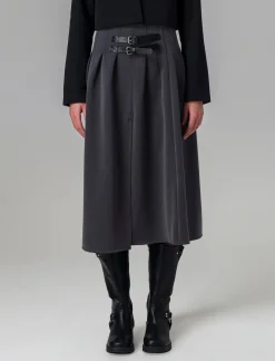 Donna Piazza Italia Gonne<Gonna plisset con cinturini -