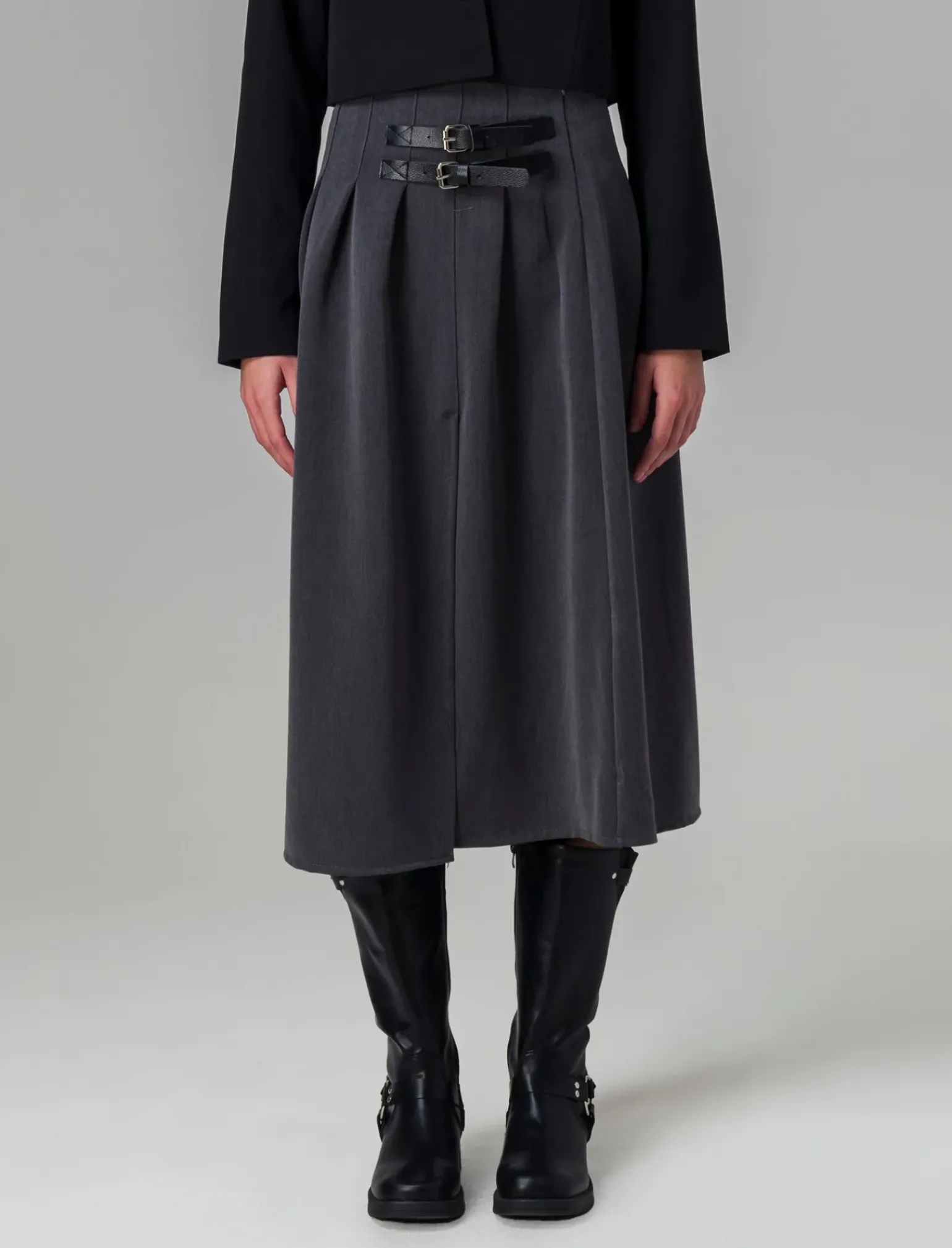 Donna Piazza Italia Gonne<Gonna plisset con cinturini -