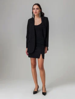 Donna Piazza Italia Gonne<Gonna regular con strass applicati -