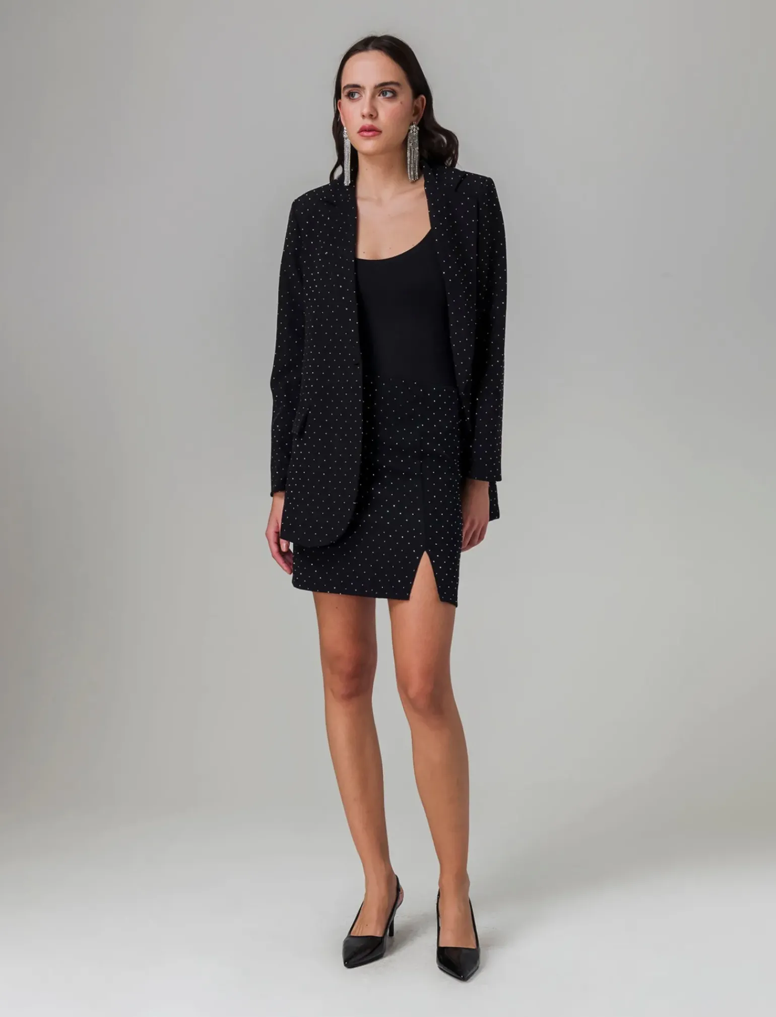 Donna Piazza Italia Gonne<Gonna regular con strass applicati -