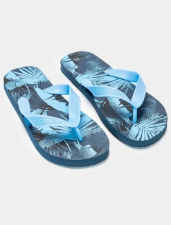 Uomo Piazza Italia Uomo<Infradito stampa tropicale da uomo - Celeste