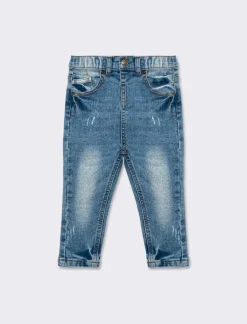 Piazza Italia Jeans<Jeans a 5 tasche skinny fit con elastico regolabile in vita stile casual - Denim chiaro