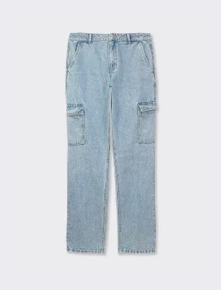 Donna Piazza Italia Jeans<Jeans cargo regular waist a gamba dritta - Denim