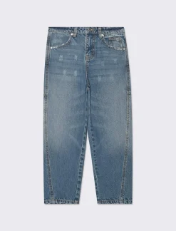 Piazza Italia Bambina|Jeans<Jeans da bambina in cotone vestibilità mom fit, cinque tasche - Denim