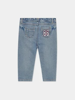 Piazza Italia Jeans<Jeans in misto cotone, con abbottonatura a pressione e applicazione sulla tasca posteriore - Denim