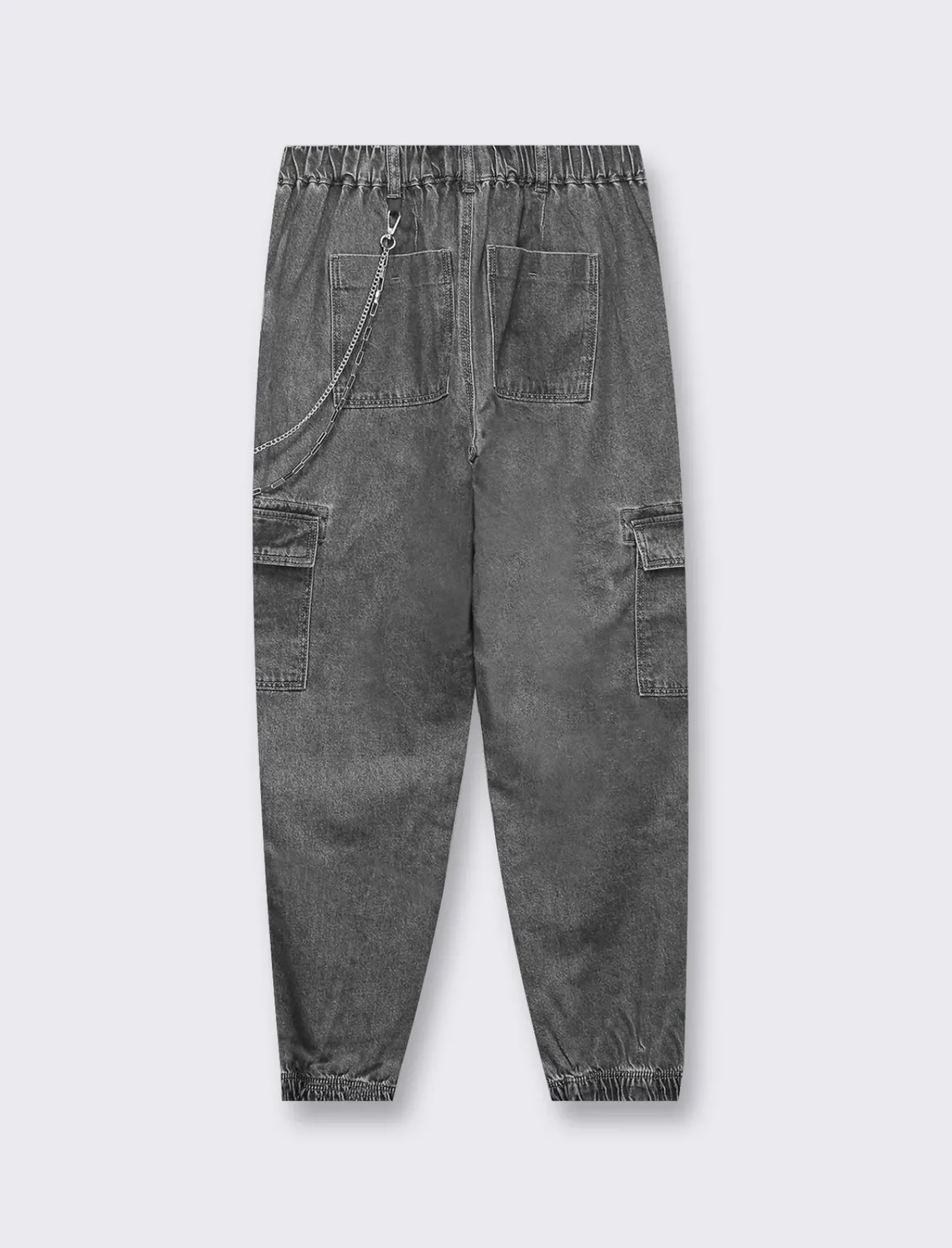 Donna Piazza Italia Donna|Jeans<Jeans jogger con tasconi e accessorio catena -