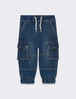 Piazza Italia Neonato|Jeans<Jeans modello cargo con elastico a fondo gamba - Denim