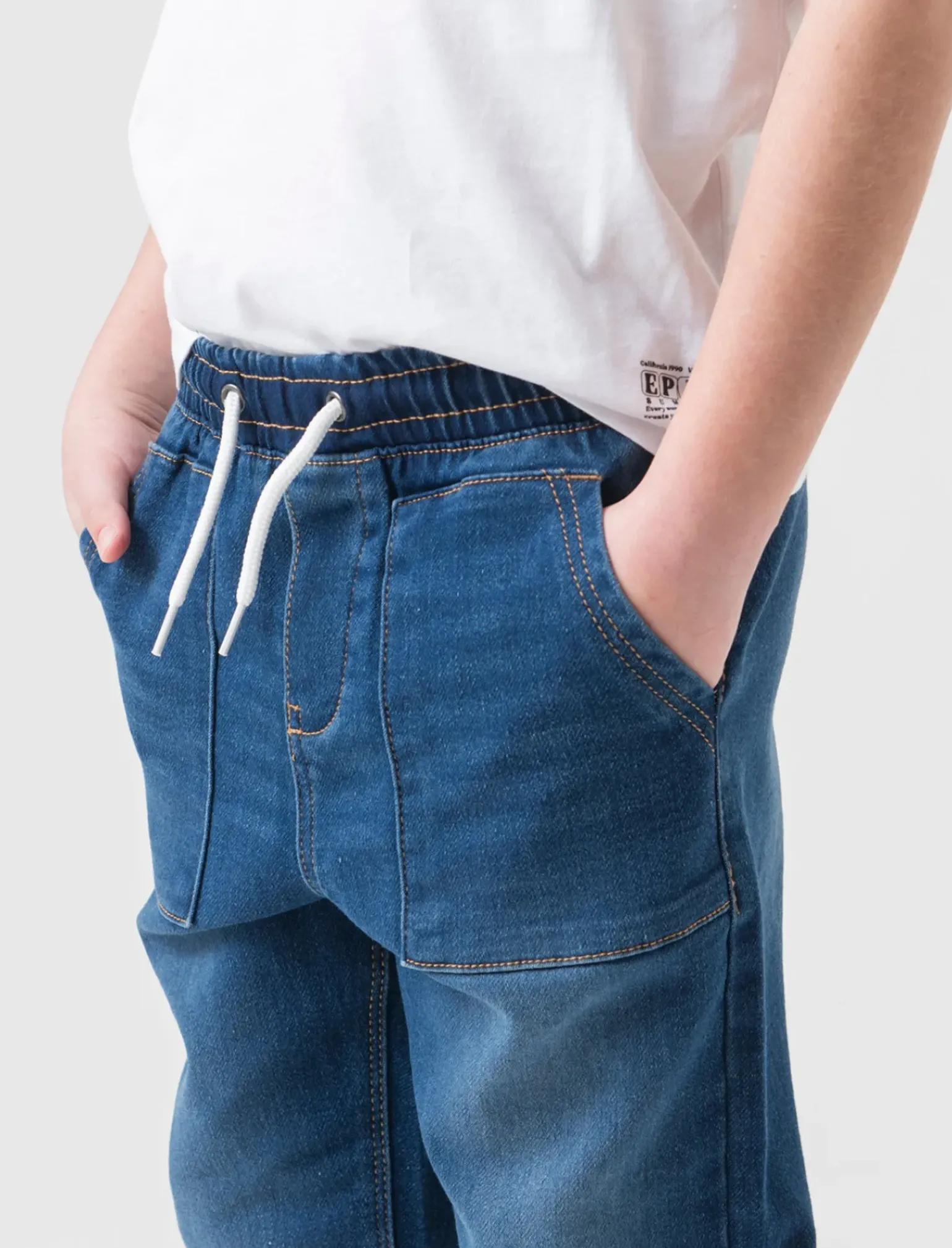 Bambino Piazza Italia Bambino|Jeans<Jeans modello jogger con lacci in vita stile casual - Denim