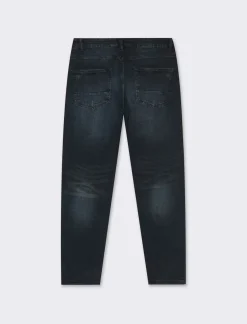 Uomo Piazza Italia Jeans<Jeans new carrot fit cinque tasche stretch con piccole abrasioni - DENIM SCURO