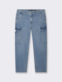 Uomo Piazza Italia Jeans<Jeans relaxed cargo fit a cinque tasche con tasconi laterali a toppa - Denim