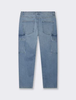 Uomo Piazza Italia Jeans<Jeans relaxed cargo fit a cinque tasche con tasconi laterali a toppa - Denim