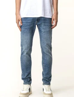 Uomo Piazza Italia Jeans<Jeans skinny fit cinque tasche in essuto denim super stretch effetto slavato. Chiusura anteriore con - Denim