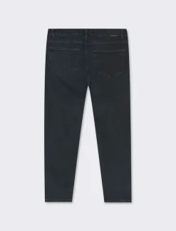 Uomo Piazza Italia Jeans<Jeans slim tapered fit a cinque tasche stretch effetto slavato - DENIM SCURO