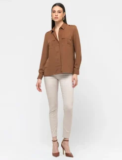 Donna Piazza Italia Donna|Jeans<Jegging a vita alta con banda elastica in vita e tasche frontali - Sabbia