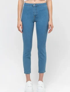 Donna Piazza Italia Jeans<Jeggings skinny vita alta in tessuto elasticizzato e tasche sul retro - Denim