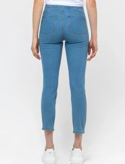Donna Piazza Italia Jeans<Jeggings skinny vita alta in tessuto elasticizzato e tasche sul retro - Denim