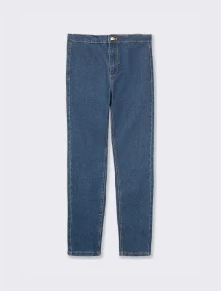 Donna Piazza Italia Jeans<Jeggings skinny vita alta in tessuto elasticizzato e tasche sul retro - DENIM SCURO