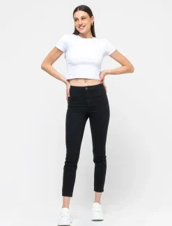 Donna Piazza Italia Jeans<Jeggings skinny vita alta in tessuto elasticizzato e tasche sul retro -