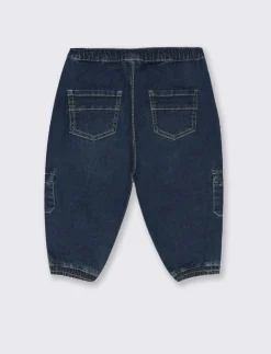 Piazza Italia Neonato|Jeans<Jensa modello cargo, con elastici al fondo e tasconi laterali - Denim