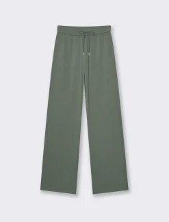 Donna Piazza Italia Donna|Pantaloni<Jogger a vita alta con taglio diritto e laccetti in vita - foresta