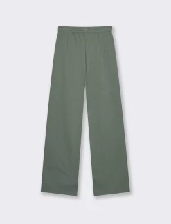 Donna Piazza Italia Donna|Pantaloni<Jogger a vita alta con taglio diritto e laccetti in vita - foresta