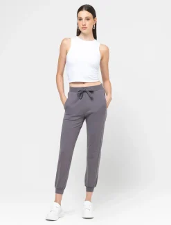 Donna Piazza Italia Pantaloni<Jogger a vita alta elastica con coulisse ed elastici alle caviglie - piombo