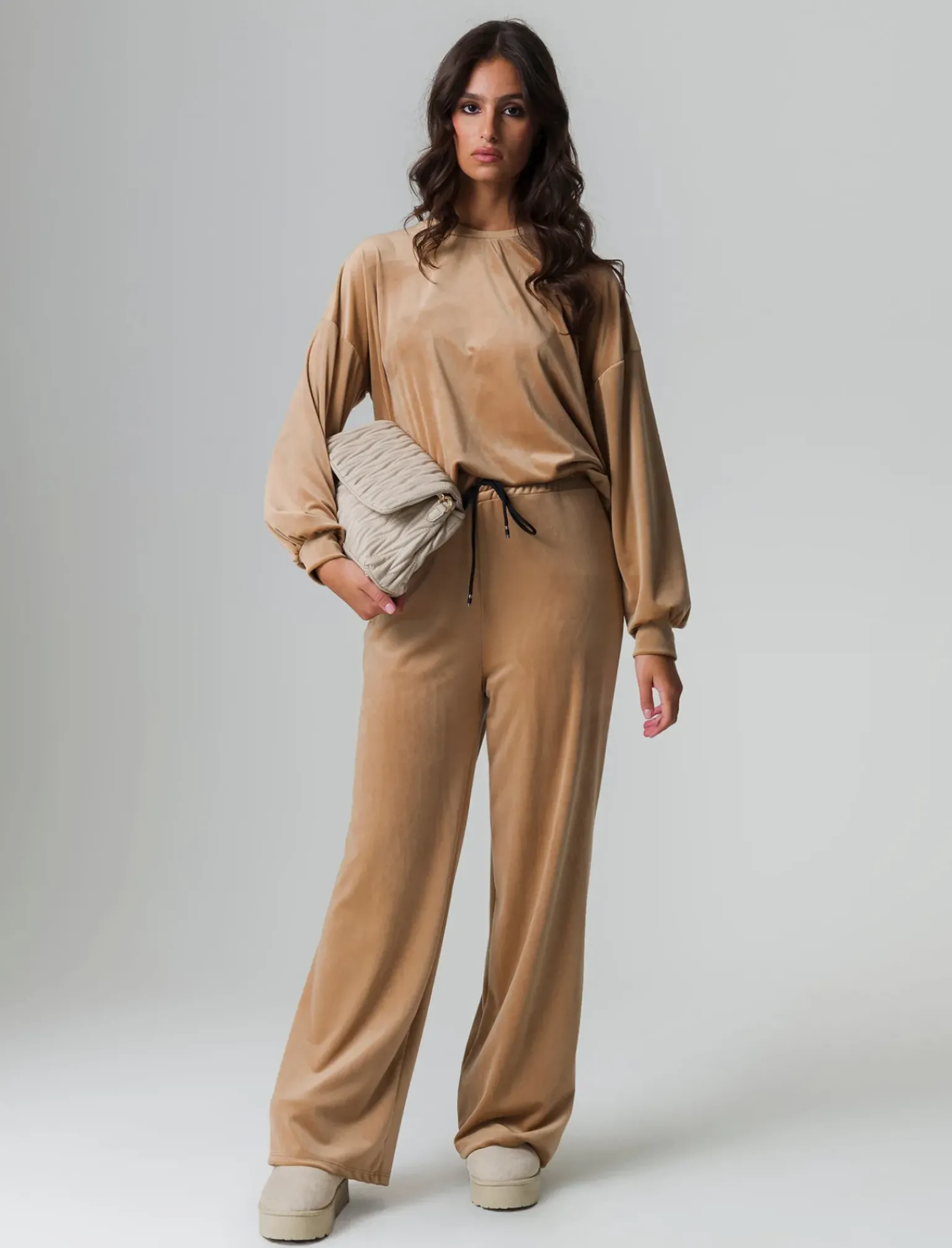 Donna Piazza Italia Donna|Pantaloni<Jogger con elastico in vita e coulisse vestibilità regular - Cammello