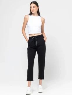 Donna Piazza Italia Pantaloni<Jogger con elastico in vita arricciato e tasca americana -