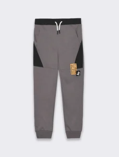 Bambino Piazza Italia Bambino|Leggings E Jogger<Jogger da bambino in felpa garzata con tagli in tessuto a contrasto - Grigio antracite