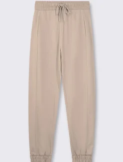 Donna Piazza Italia Donna|Pantaloni<Jogger in cotone, con coulisse ed elastico al fondo - Sabbia