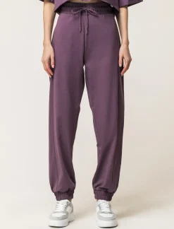 Donna Piazza Italia Donna|Pantaloni<Jogger in cotone, con coulisse ed elastico al fondo - malva