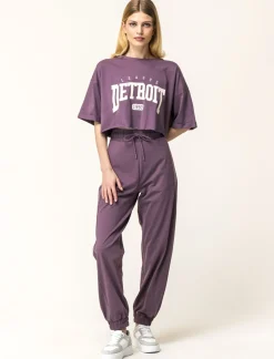 Donna Piazza Italia Donna|Pantaloni<Jogger in cotone, con coulisse ed elastico al fondo - malva