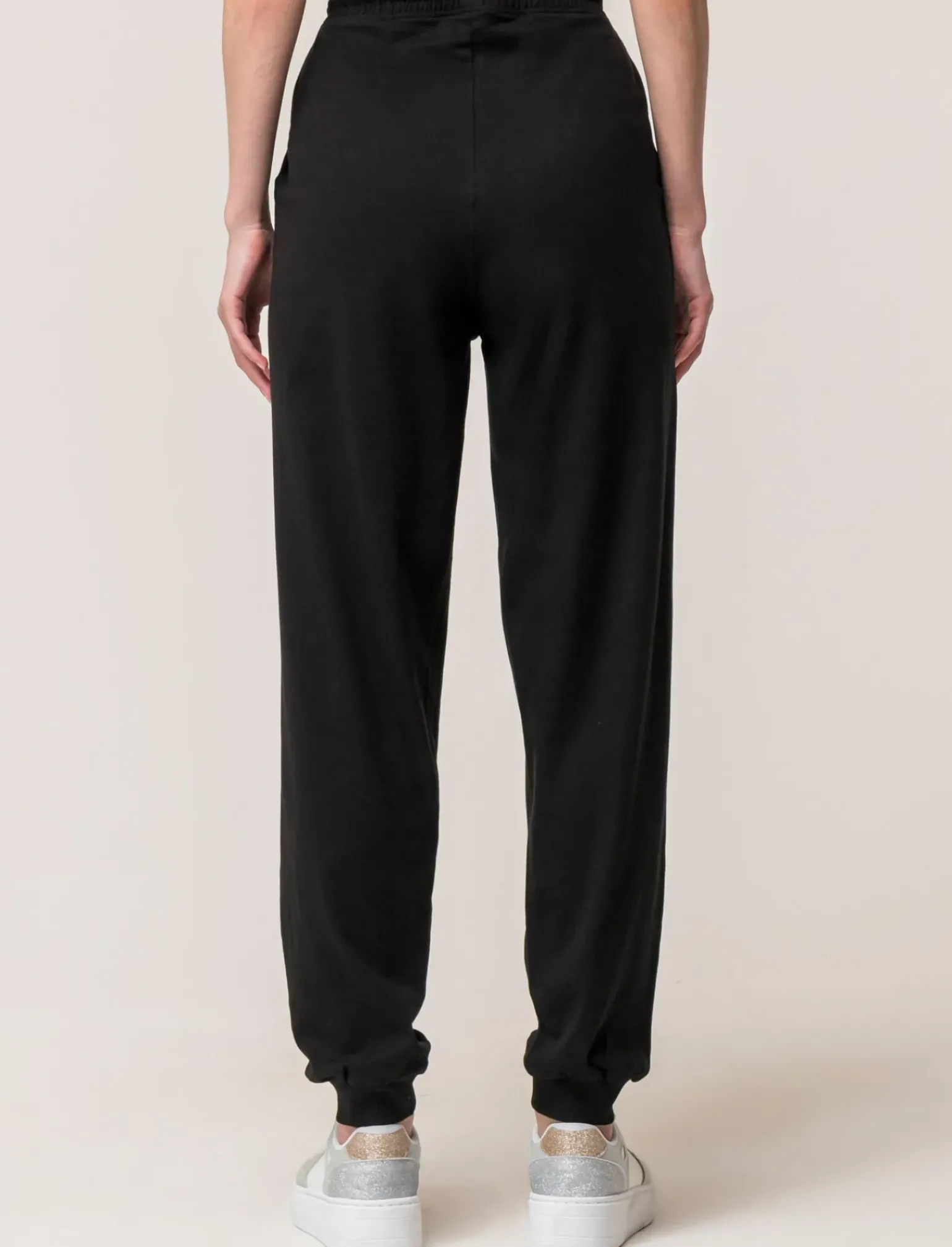 Donna Piazza Italia Donna|Pantaloni<Jogger in cotone, con coulisse, fondo in tessuto elastico a costina -