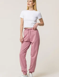 Donna Piazza Italia Donna|Pantaloni<Jogger in cotone, con coulisse, fondo in tessuto elastico a costina - cipolla